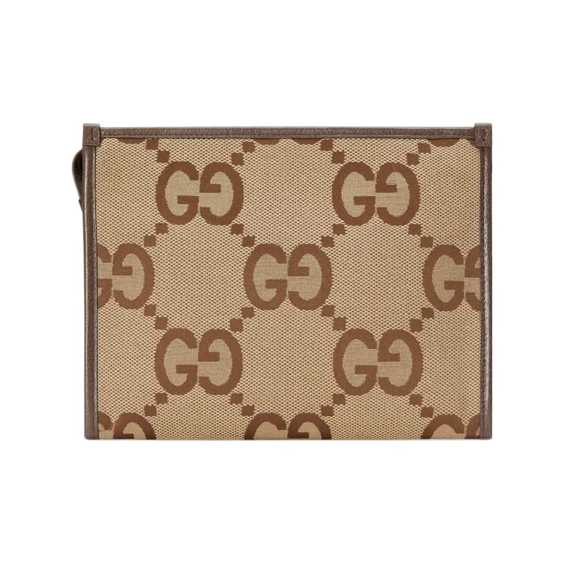 GUCCI Canvas Clutch Regular Men's Beige Brown-3
