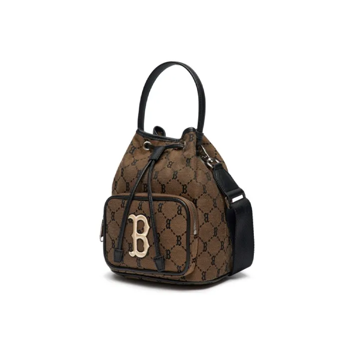 MLB Monogram Collection Polyester Bucket Bags Handbags Shoulder Bag Crossbody Bag Regular Women's Coffee-2