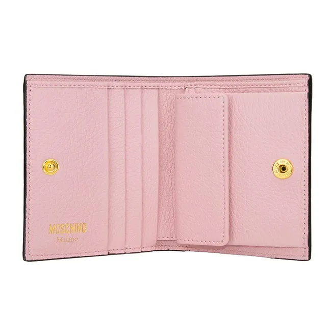 MOSCHINO Leather Wallet Women's Pink-2