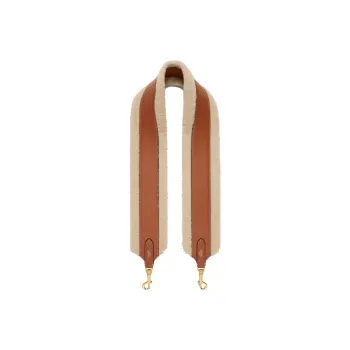 CELINE Shearling And Cow Leather Bag Strap Women's Natural Beige & Tan