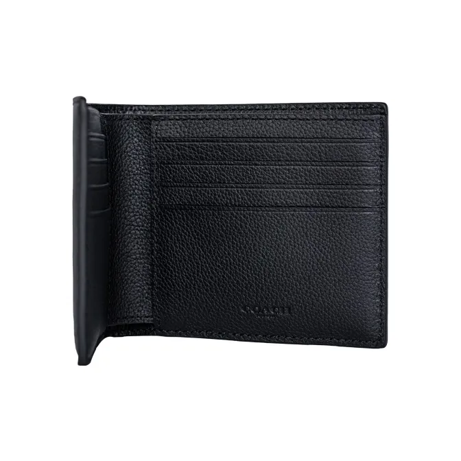 COACH 3 IN 1 Wallet Cow Leather Wallet Men's Black-2