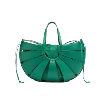 Bottega Veneta Cow Leather One Shoulder Handbag, Crossbody Bag Women's Green