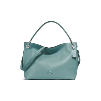 COACH Clarkson Cow Leather Shoulder Bag Crossbody Bag Handbag Large Size Women's Turquoise