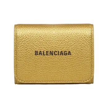Balenciaga Logo Print Foldover Wallet