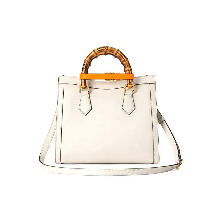GUCCI Diana Leather Tote Bag Shopping Bag Shoulder Bag Crossbody Bag Handbag Small Size Women's White-1