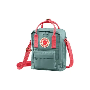 Fjallraven Polyester Crossbody Bag, Shoulder Bag Small Size Unisex Frost Green Peach Red Multicolor