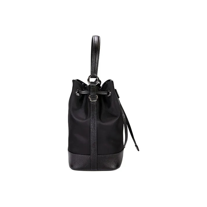 PRADA Nylon Bucket Bags One Shoulder Handbags Small Size Women's Black-3