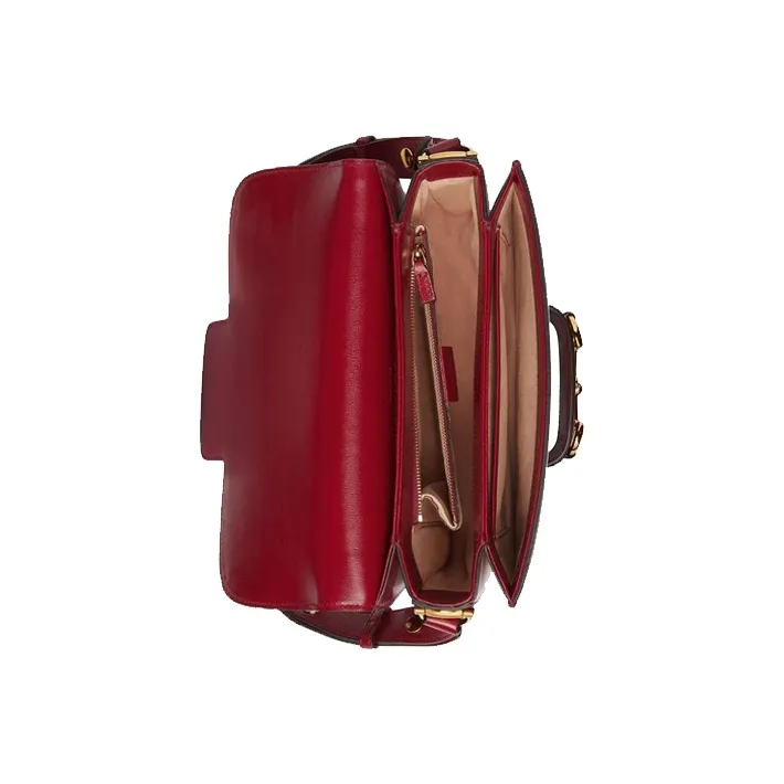 GUCCI Horsebit 1955 Canvas With Leather Saddle Bag, Shoulder Bag, Crossbody Bag Women's-4