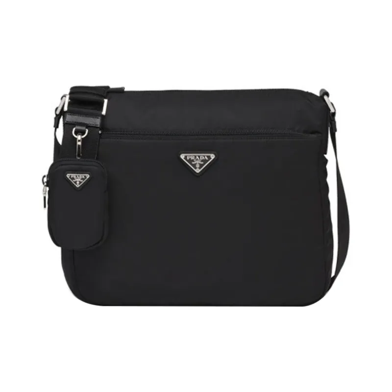 PRADA Nylon Shoulder Bag Crossbody Bag Women's Black-0