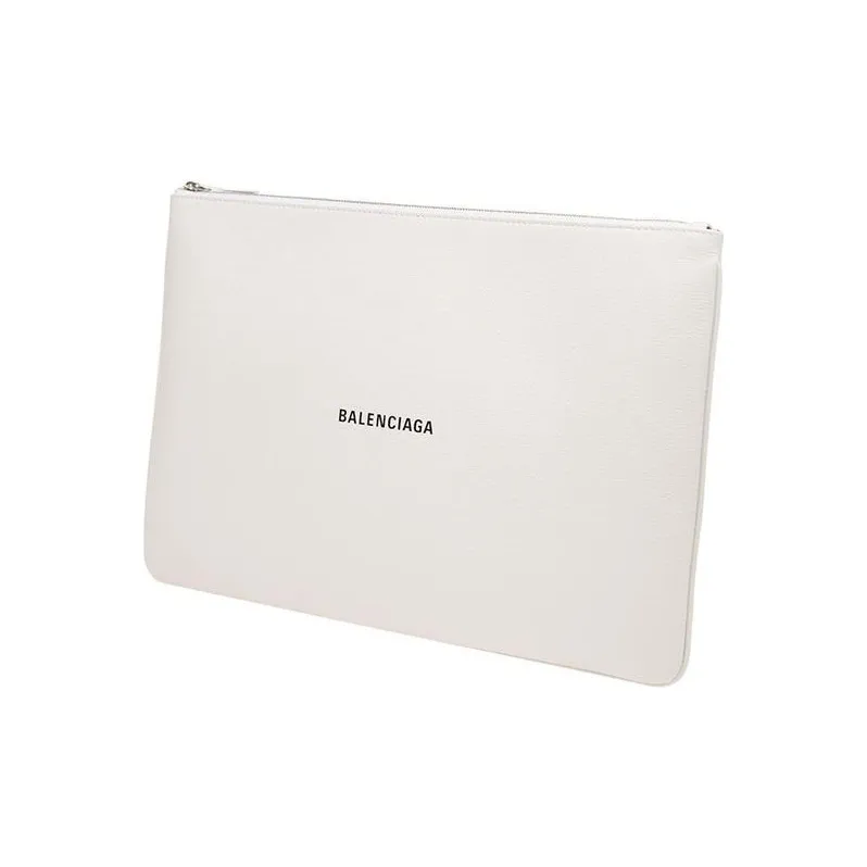 Balenciaga Leather Clutch Regular Women's White-1