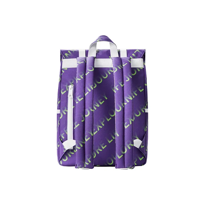 MAH Polyester Backpack Unisex Black/Purple-2
