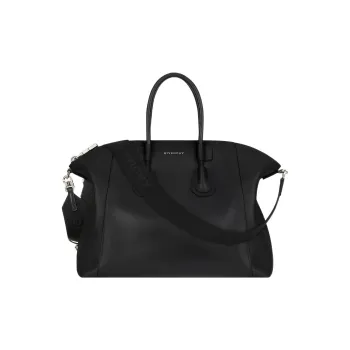GIVENCHY Antigona Canvas With Calfskin Shoulder Bag Crossbody Bag Handbag Small Size Women's Black