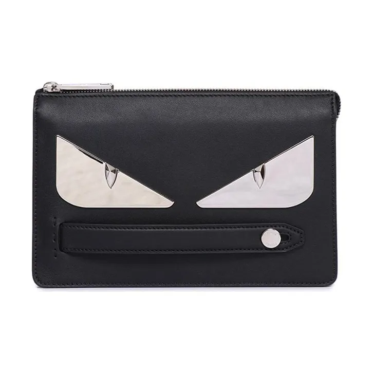 FENDI Cow Leather Clutch Women's Black-0