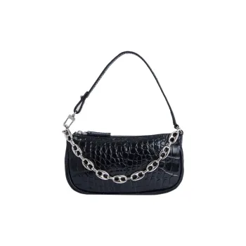 By Far Crocodile Embossed Shoulder Bag