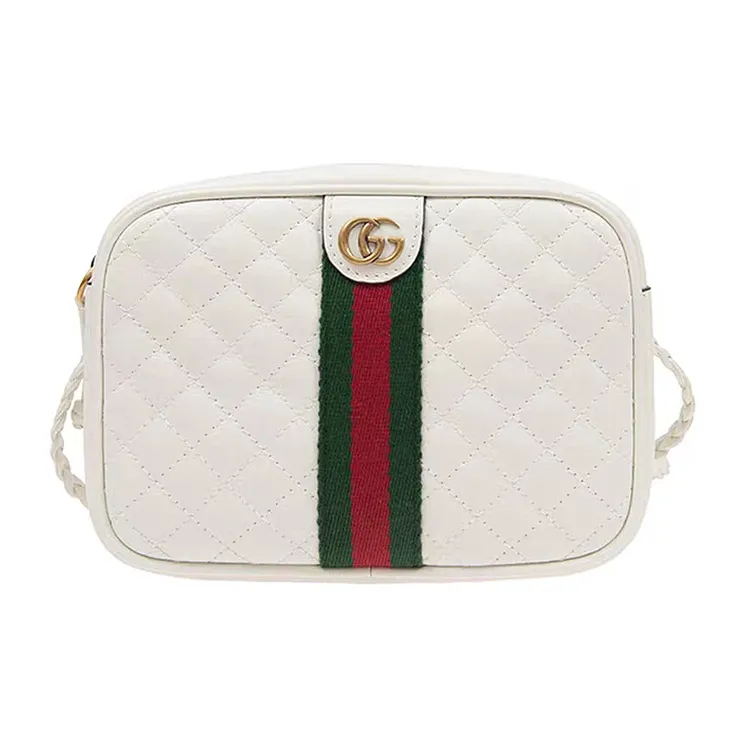 GUCCI Cow Leather Shoulder Bag Crossbody Bag Women's White-0