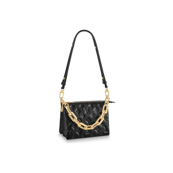 LOUIS VUITTON Coussin Sheepskin Pillow Bag Chain Bag Portable Crossbody Bag Shoulder Bag Women's Black-0