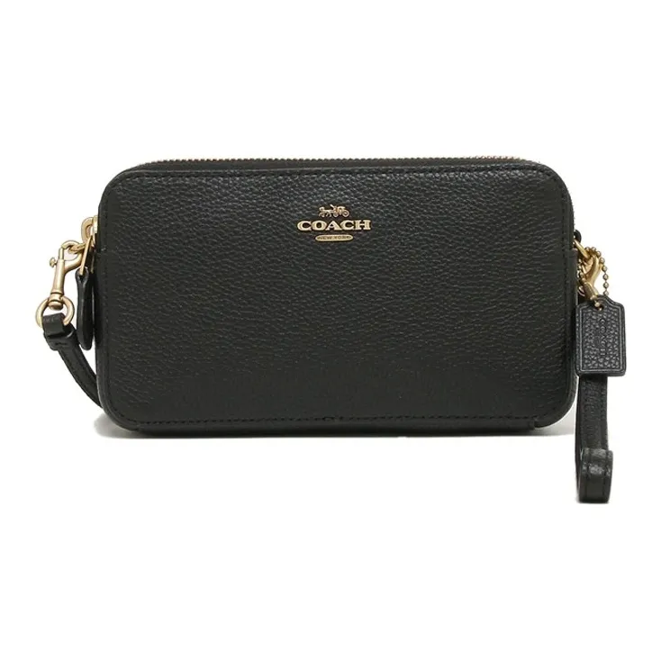 COACH Kira Leather Crossbody Bag, Wallet, Clutch Women's Black-0