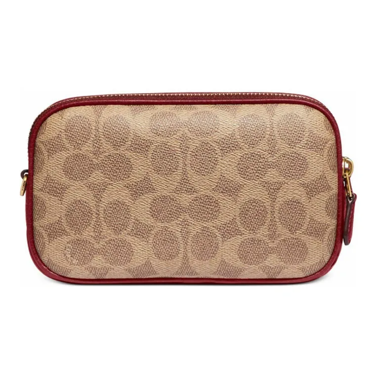COACH Sadie Coated Canvas With Leather Shoulder Bag Crossbody Bag Small Size Women's Khaki-2