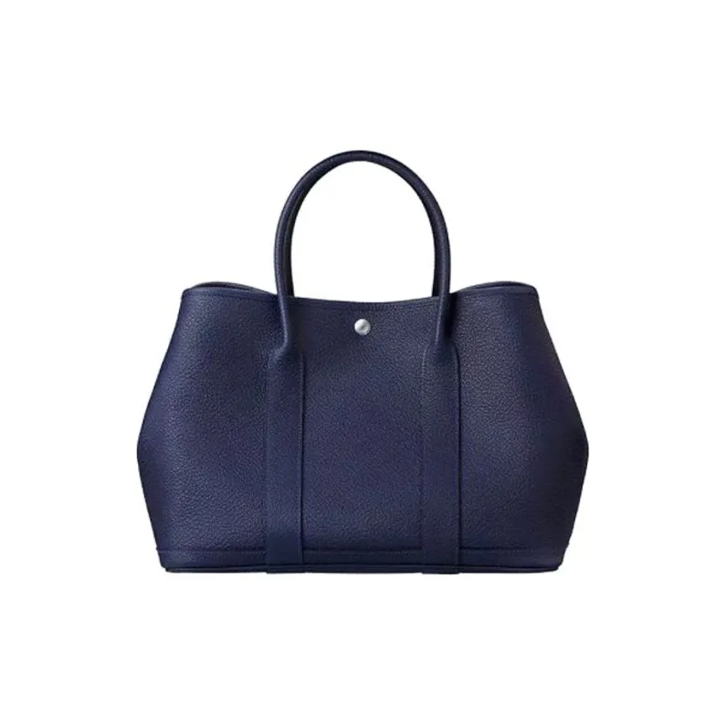 HERMES Garden Party Cow Leather Garden Handbag 36 Unisex Midnight Blue-0