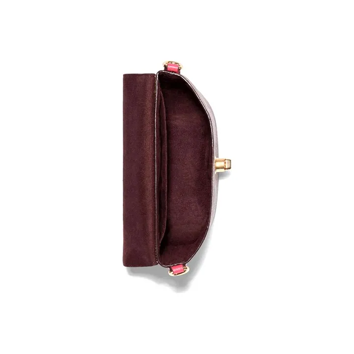 COACH Karlee Coated Canvas With Leather Shoulder Bag, Crossbody Bag Trumpets Women's Pink Multicolor With Monogram-2