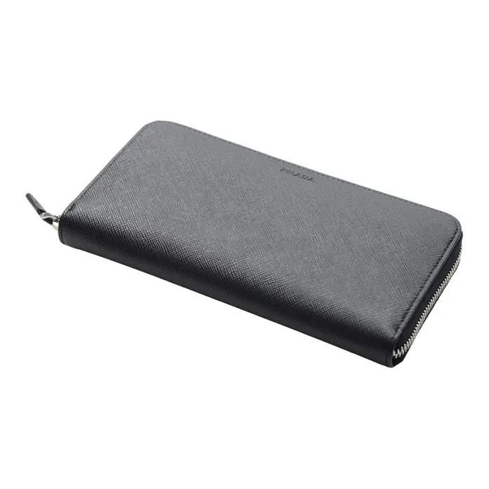 PRADA Saffiano Cow Leather Wallet Men's Black-3