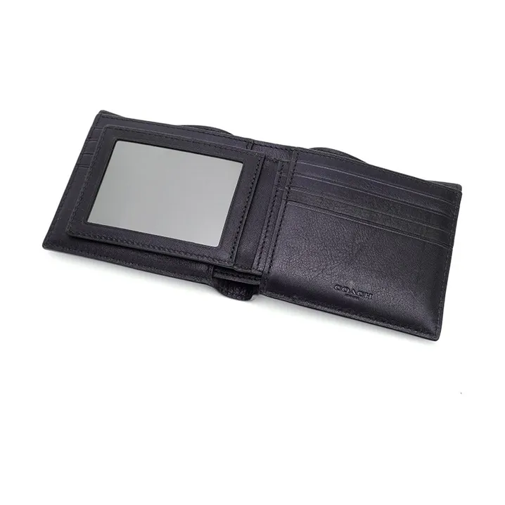 COACH 3 IN 1 Wallet Smooth Calf Leather Wallet Men's Navy Blue-5