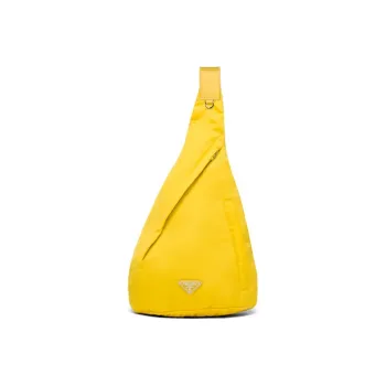 PRADA Leather Backpack Crossbody Bag Women's Yellow