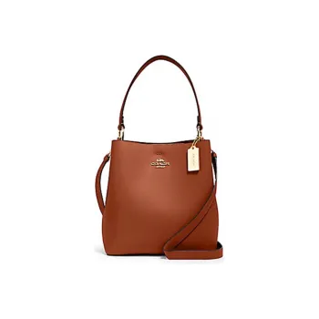 COACH Town Cow Leather Bucket Bag Handbag Shoulder Bag Crossbody Bag Medium Size Women's Caramel