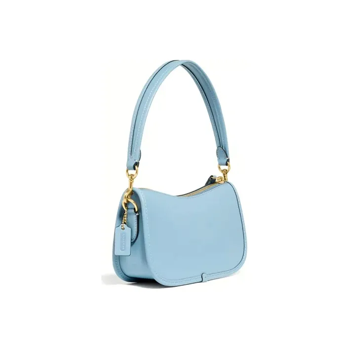 COACH Leather Shoulder Bag Mahjong One Shoulder Handbag Women's Ice Blue-3