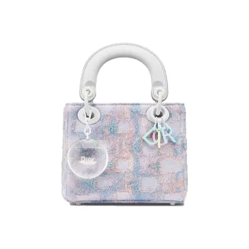 DIOR Lady Dior Fabric Shoulder Bag Crossbody Bag Handbags Mini Women's Multicolor
