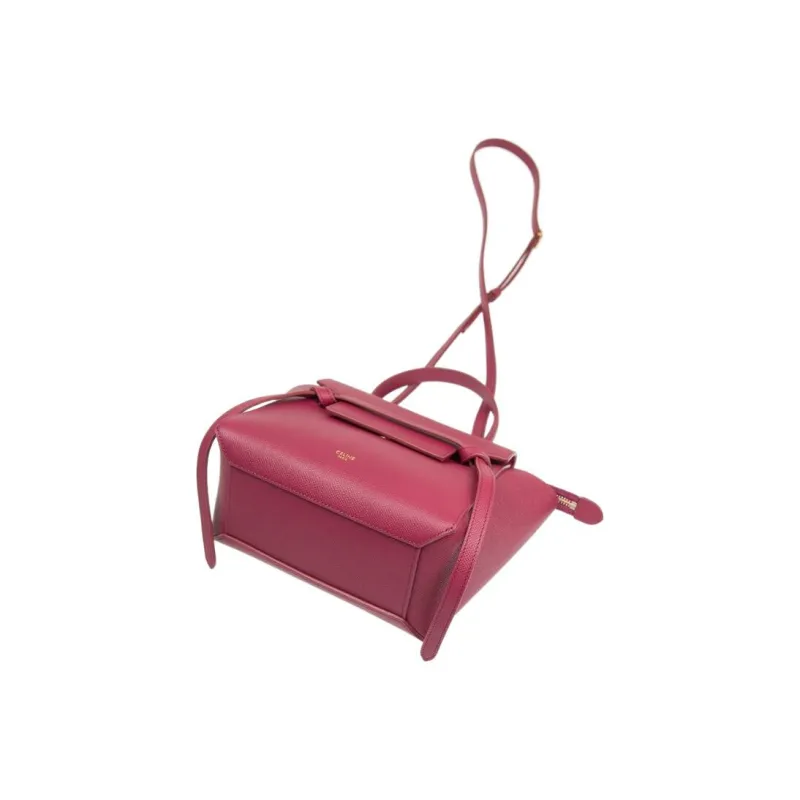 CELINE Grained Calfskin Catfish Bag Handbag Shoulder Bag Crossbody Bag Women's Candy Color/Raspberry Color-2