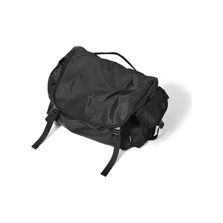 MYEDITION Nylon Messenger Bag Travel Bag Unisex Black-2