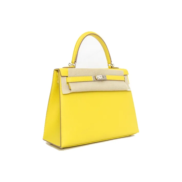 HERMES Kelly Epsom Leather Kelly Bag Handbags Women's 9R Lime Lemon-1