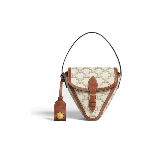 CELINE Canvas With Leather Handbag Women's White
