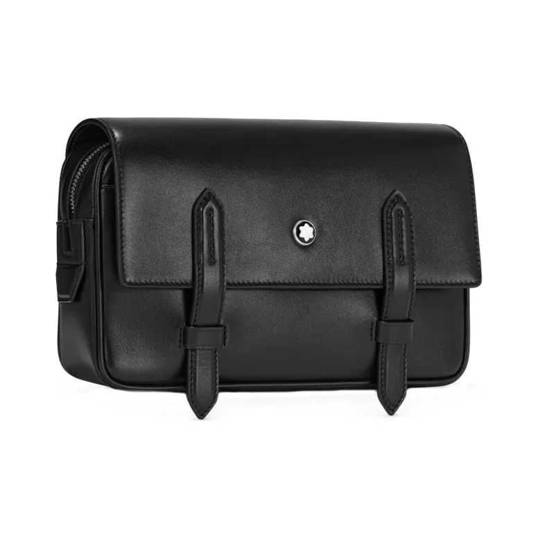 MONTBLANC Meisterstuck Leather Messenger Bag, Crossbody Bag, Shoulder Bag Men's Black-1