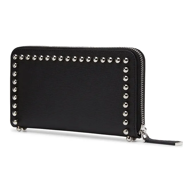 FENDI Cowhide Leather Wallet Regular Women's Black-3