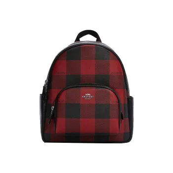 COACH Court Canvas Backpack Regular Women's Black Red