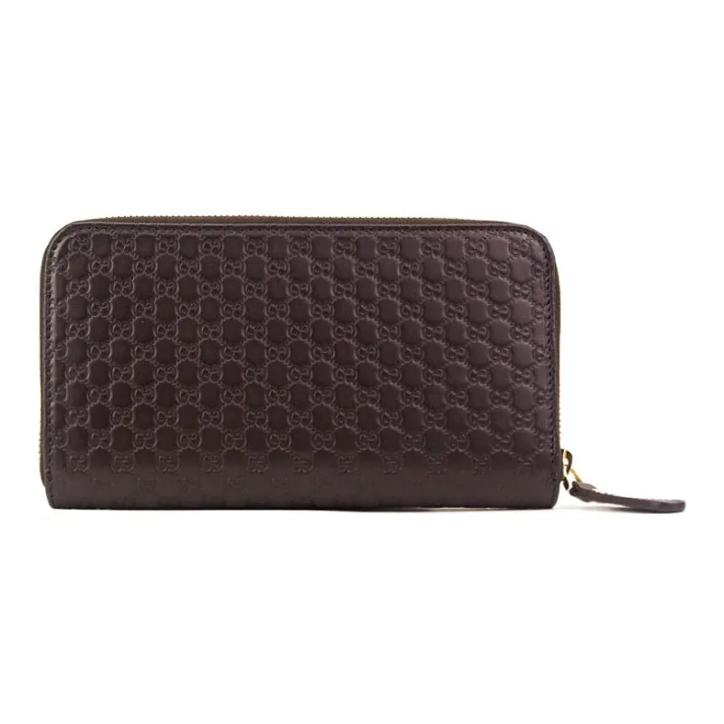 GUCCI Leather Wallet Men's Dark Brown-1