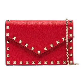 Valentino Cow Leather Envelope Bag Shoulder Bag Crossbody Bag Women's Red