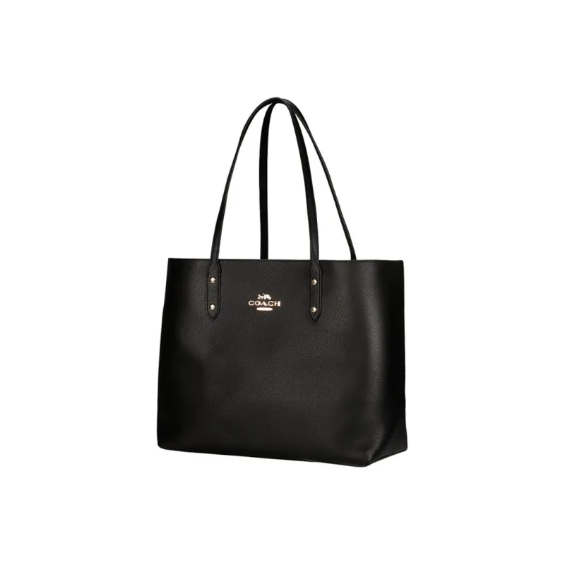 COACH Town Leather Tote Bag, Shopping Bag, Handbag, Shoulder Bag Women's Black-1
