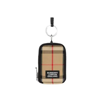 Burberry Vintage Cotton Coin Purses Card Holders Unisex Archive Beige