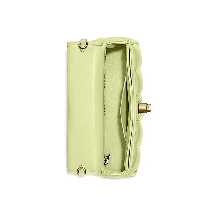 COACH Turnlock Sheepskin Handheld Bag Handbag Shoulder Bag Crossbody Bag Medium Size Women's Cream Yellow-2