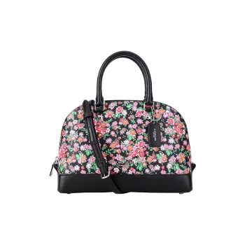 COACH Sierra Leather Shoulder Bag Crossbody Bag Handbag Medium Size Women's Black/Multicolor