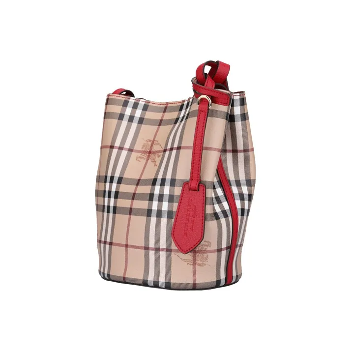 Burberry Cow Leather Bucket Bag, Shoulder Bag, Crossbody Bag Regular Women's Red-2