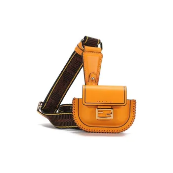 FENDI Cow Leather Earphone Case Women's Orange