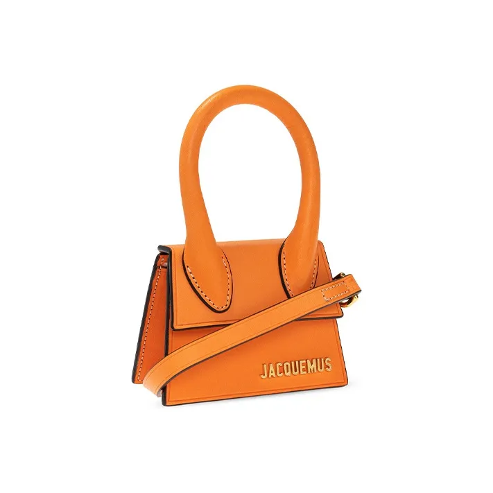 Jacquemus Leather Shoulder Bag Crossbody Bag Handbag Women's Orange-1