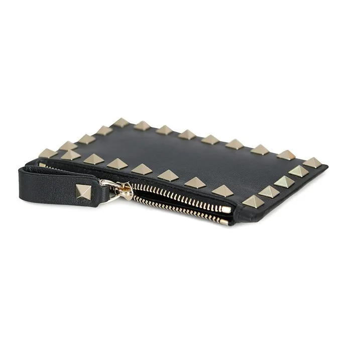 Valentino Cow Leather Card Holder Women's Black-2