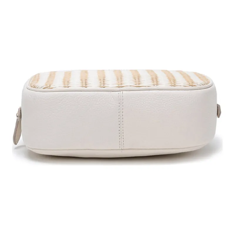 Kate Spade Straw Woven Camera Bag, Shoulder Bag, Crossbody Bag Women's White Beige Yellow-4