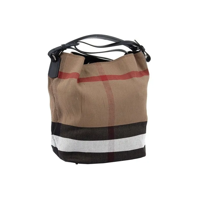 Burberry Leather Bucket Bag, Shoulder Bag, Crossbody Bag, Handbag Women's Yellow Brown Black-2