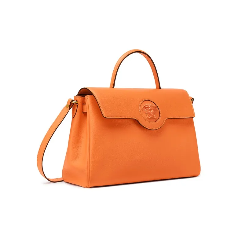 FANSIZHE VERSACE Leather Handbag Large Size Women's Orange-1